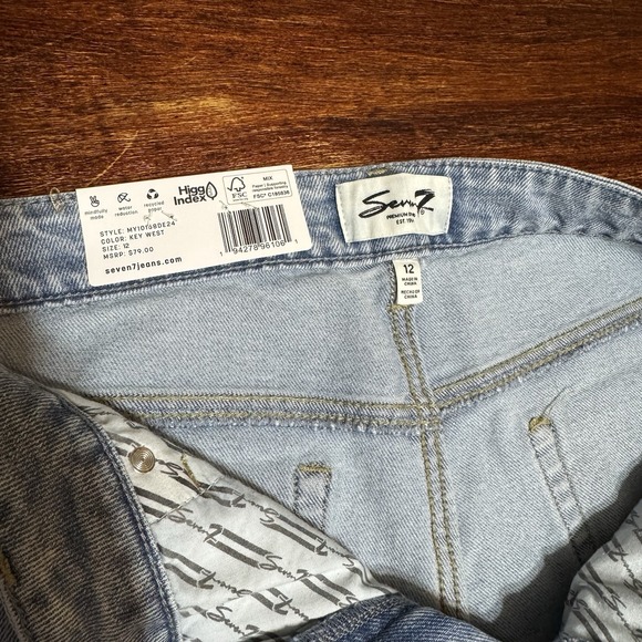 Seven7 Women's 90's‎ Straight Jean Size 12 Key West NWT - Picture 7 of 11